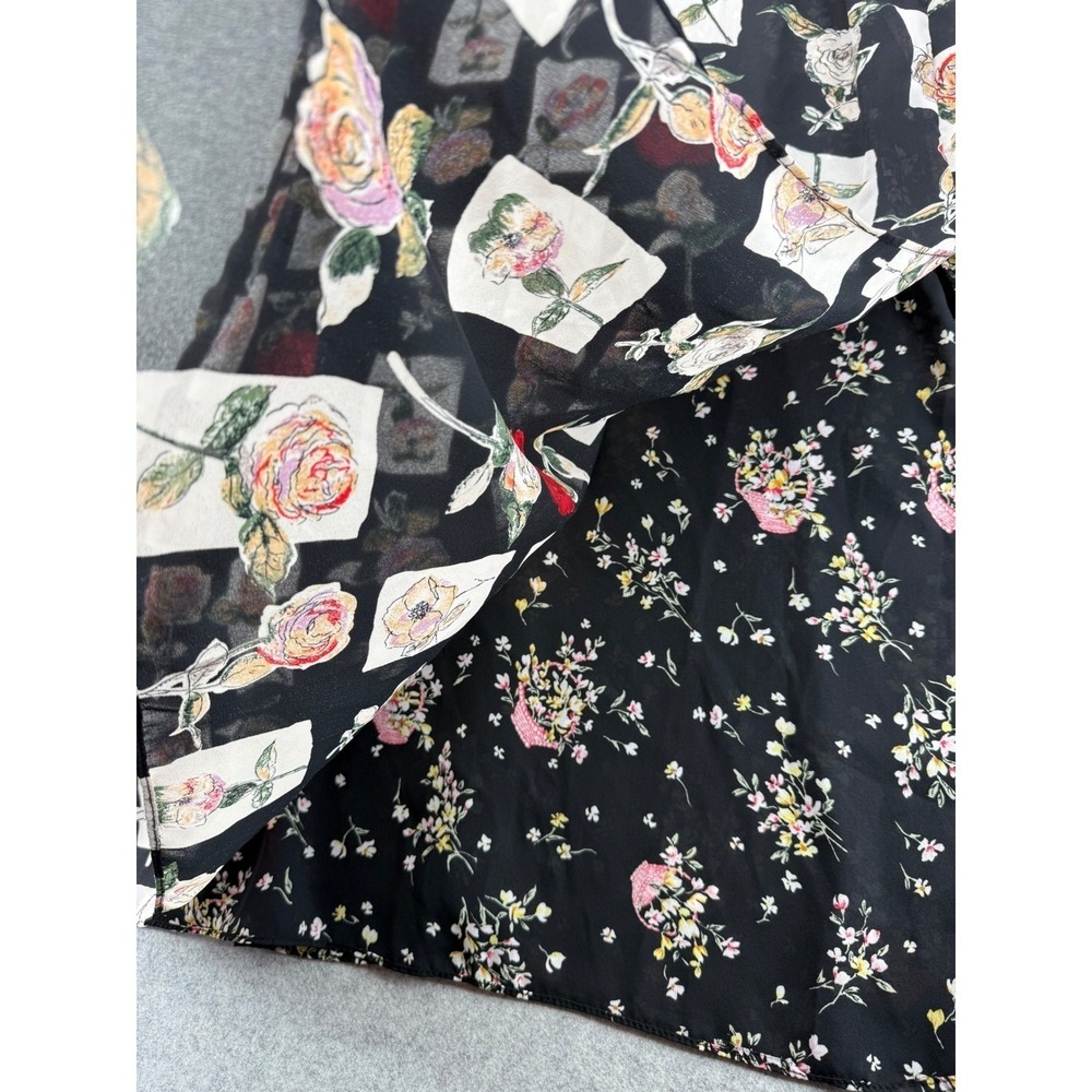 Impressions Midi Dress Size Small Black Reversible Floral 90s Vintage Grunge - Picture 4 of 8